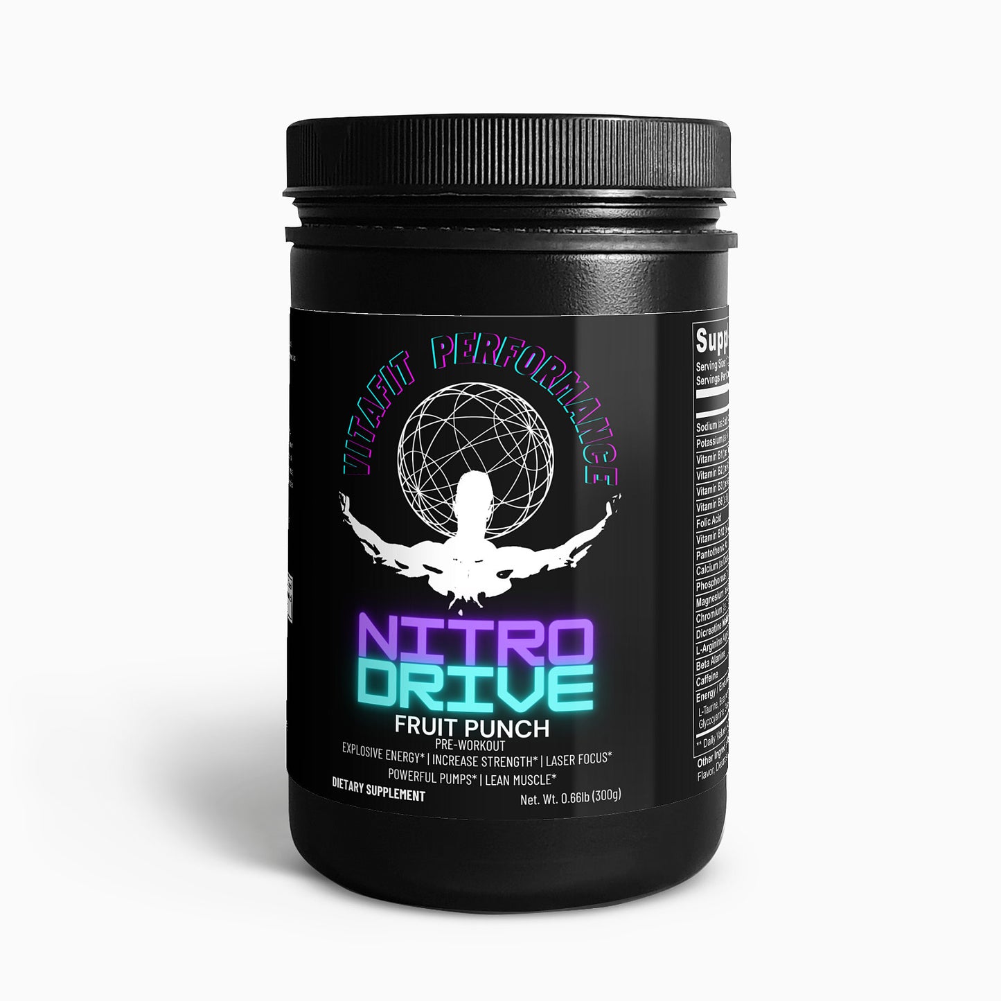 VitaFit Performance NITRO DRIVE | Nitric Shock Pre-Workout Powder (Fruit Punch)