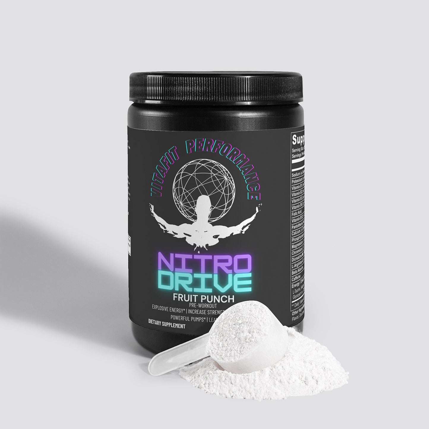 VitaFit Performance NITRO DRIVE | Nitric Shock Pre-Workout Powder (Fruit Punch)